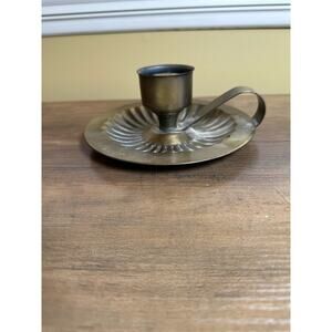 Homco‎ Vintage Brass Finger Candlestick Holder with Handle Home Decor